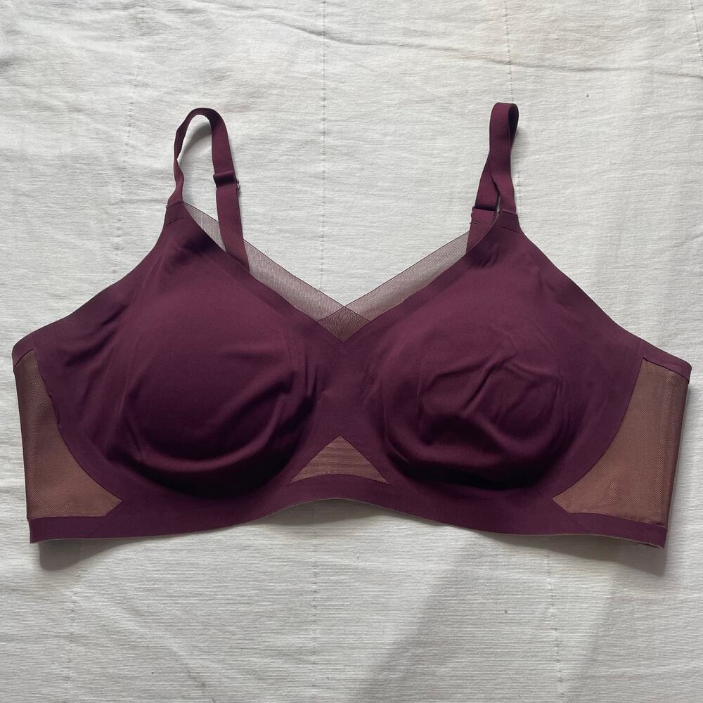 Honeylove Red Full-Coverage Bra with Wide Straps